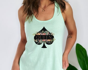 Queen of Spades Tank Top  for Hotwife Shirt for Wife Gift for QOS TShirt Gift for Her Swinger Apparel for BBC Wife Shirt Subtle Naughty Tee