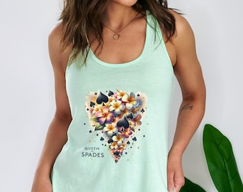 Queen of Spades tank top for QOS apparel for hotwife clothing for cuckhold lifestyle shirt for bbc addict tshirt for discreet wife sharing