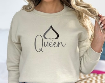 Bluza z nadrukiem Królowej Pik dla żony QOS Koszulka dla gorącej żony Odzież dla kochanka BBC Sweater dla męża Cuckhold prezent dla żony snowbunny