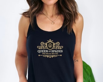 Queen of Spades Tank Top for QOS wife Shirt for Hotwife Summer Tank for BBC Lover Apparel for Vixen wife gift for cuckhold husband shirt