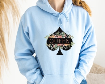 Queen of Spades Hoodie for hotwife shirt for QOS apparel for bbc lover gift for interracial couple tshirt for polyamorous wife