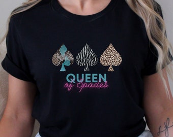 Queen of Spades shirt for hotwife tshirt for bbc lover tee for interracial sex shirt for cuckhold t-shirt for slut wife shirt black bull