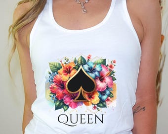 Queen of Spades tank top for hotwife tank for bbc lovers gift for cuckhold husband shirt for qos clothing for erotic wife sharing tshirt