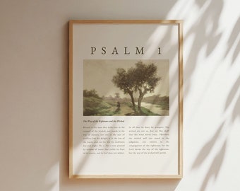 Psalm 1 Vintage Print: Christian Wall Art (Digital Download)