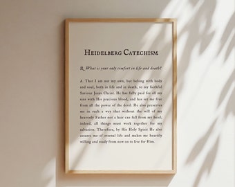 Heidelberg Catechism Question 1 Wall Art, Printable Christian Wall Art, Reformed Christian Wall Art, Encouraging Christian Art Print