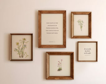 Vintage Floral Christian Gallery Wall Art Set (Digital Download)