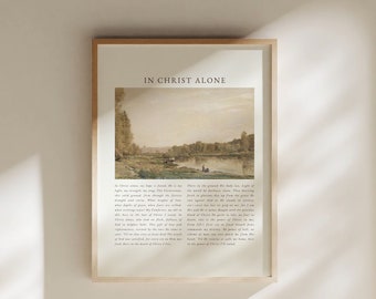 In Christ Alone Printable Wall Decor, Christian Hymn Printable for Home Decor, Vintage Christian Home Decor, Digital Download Christian Art