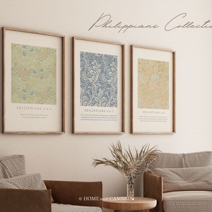 Set of 3 Philippians Wall Art, Digital Download Wall Art, Rejoice in the Lord Always Bible Verse Poster, Vintage Scripture Wall Art