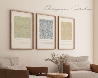 Philippians Verse Print Set: Vintage Christian Scripture (Digital Download)