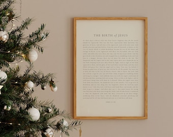 Birth of Jesus Christmas Scripture Art Print (Digital Download)