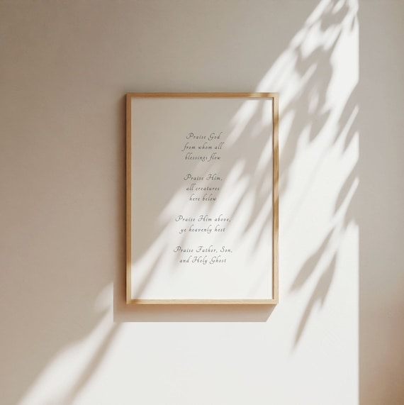 Doxology Hymn Lyrics Print: Christian Home Decor (Digital Download)