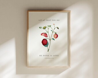 Love Bible Verse Print: Valentine's Day Scripture Wall Art (Digital Download)