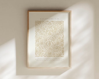 Galatians 2:20, Easter Wall Print, Christian Easter Decor, Christian Home Decor, Christian Easter Printable