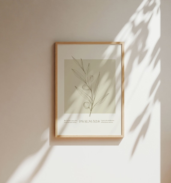 Psalm 52: 8, Bibel Vers Wandkunst, Christliche Wandkunst, Bibel Vers Druck,  Christliches Poster, Olivenbaum im Haus Gottes, Christliches Geschenk -  Etsy Schweiz