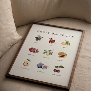 Fruit of the Spirit Print: Vintage Christian Wall Art (physical Print ...