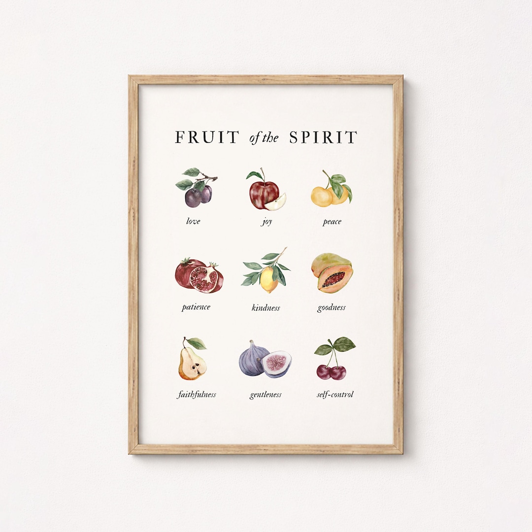 Fruit of the Spirit Print: Vintage Christian Wall Art (physical Print ...