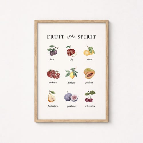 Impression fruit de l'esprit : art mural chrétien vintage (impression physique)