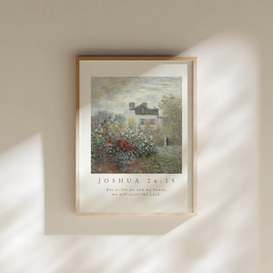 Josué 24:15 En cuanto a mí y mi casa serviremos al Señor, arte de la pared cristiana, regalo de inauguración de la casa cristiana, cartel del versículo bíblico