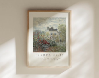 ヨシュア記 24章15節 クリスチャンホーム聖句アート（デジタルダウンロード）