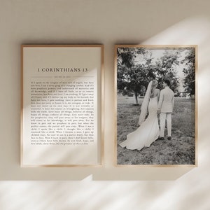 1 Corinthians 13 Printable Wall Art, Christian Wedding Gift, Wedding Anniversary Gift, Minimalist Scripture Bible Verse Wall Art