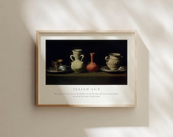 Isaiah 64:8, You're the Potter I'm the Clay Printable Wall Art, Christian Wall Art, Landscape Bible Verse Poster, Digital Download Wall Art