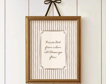 Fall Vintage Christian Print: Praise God Blessing Verse (Digital Download)
