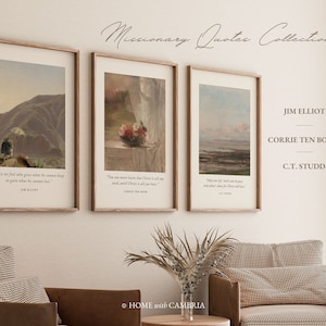 Set of 3 Missionary Quotes Wall Art, Corrie Ten Boom Quote, C.T. Studd, Jim Elliot, Only One Life 'Twill Soon Be Past, Inspirational Art
