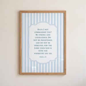 Decoración cristiana para habitación infantil, arte mural con versículos bíblicos para niños, habitación infantil para bebé niño, Josué 1:9, Sé fuerte y valiente, decoración cristiana para habitación infantil para niños