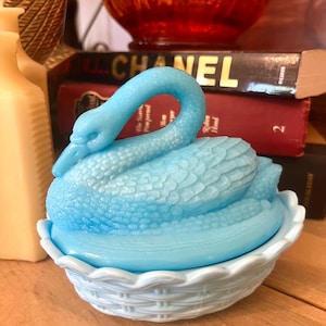Westmoreland Vintage Blue Milk Glass Bird - Etsy