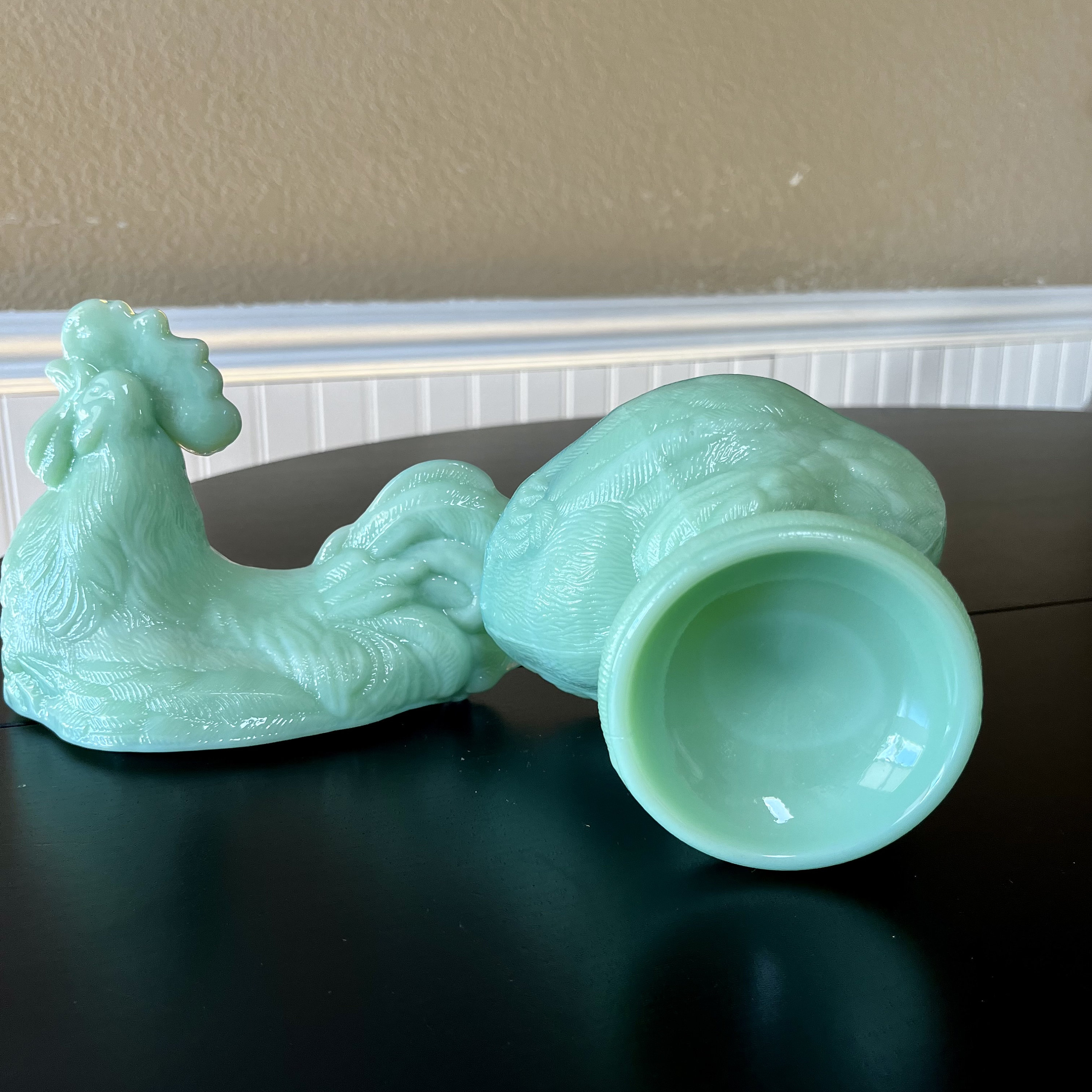 Mosser Glass Jadeite Glass Large Standing Rooster - Etsy