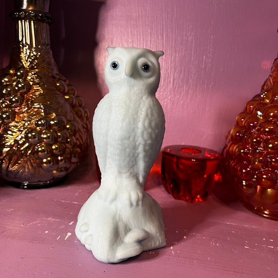 ビンテージ ウエストモアランド フクロウ Westmoreland Owl Vintage Westmoreland Art Glass White Owl With Sticker - Etsy