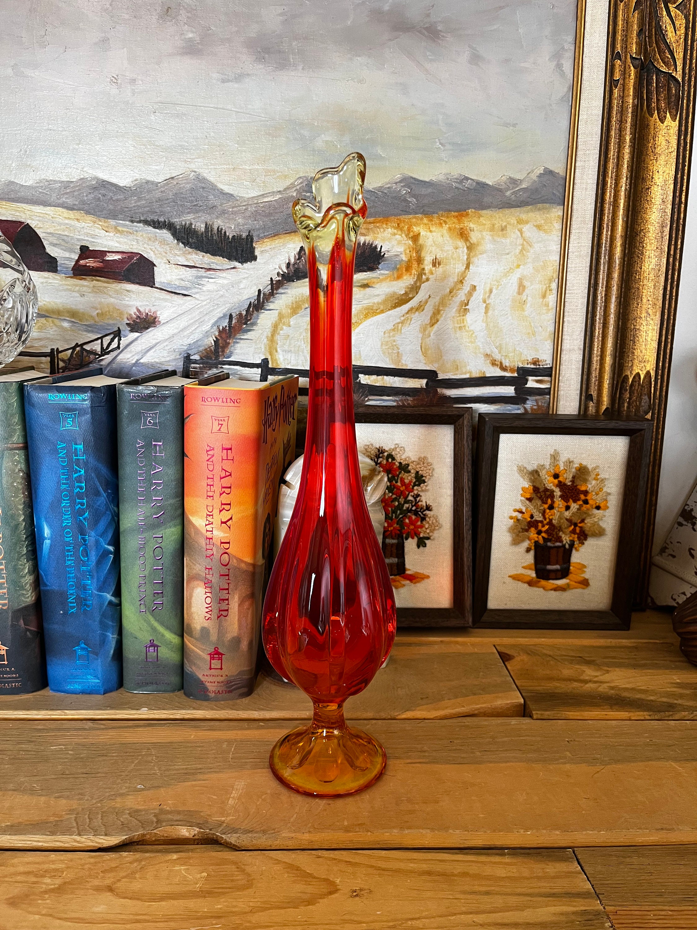 Viking orange persimmon vases - Etsy 日本