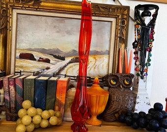 Vintage Viking EPIC Tri Foil Three Leg Toe Persimmon Glass 26 1/4