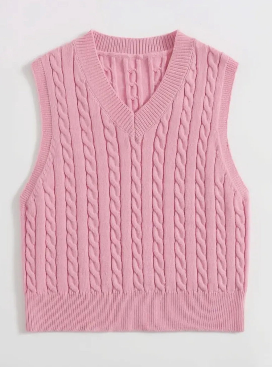Soft Cute Light Pink Sweater Vest Etsy
