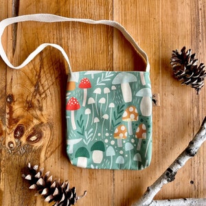 Nature Walk Bag for Children | Toddler Tote Bag | Little Explorer Bag | Kids Foraging Bag | Snack Bag | Back to School | Mushroom Meadow