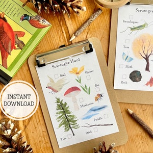 Nature Scavenger Hunt Printable | Backyard Hunt | Woodlands Forest | Spring Fall | Outdoor Activity | Preschool Kindergarten Homeschool