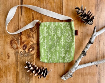 Nature Walk Bag for Children | Toddler Tote | Little Explorer Bag | Kids Foraging Bag | Snack Bag | Green Pine