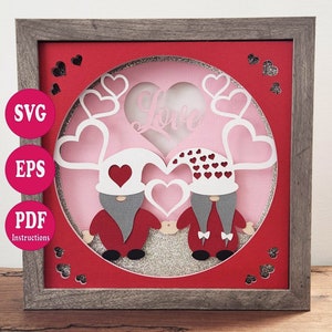 Schattenbox SVG-Datei, 3D SVG, Schattenbox mit Ebenen, Valentinstag, Cricut, einfach zu schneidende Datei, Anleitung, Geschenk, Shadowbox