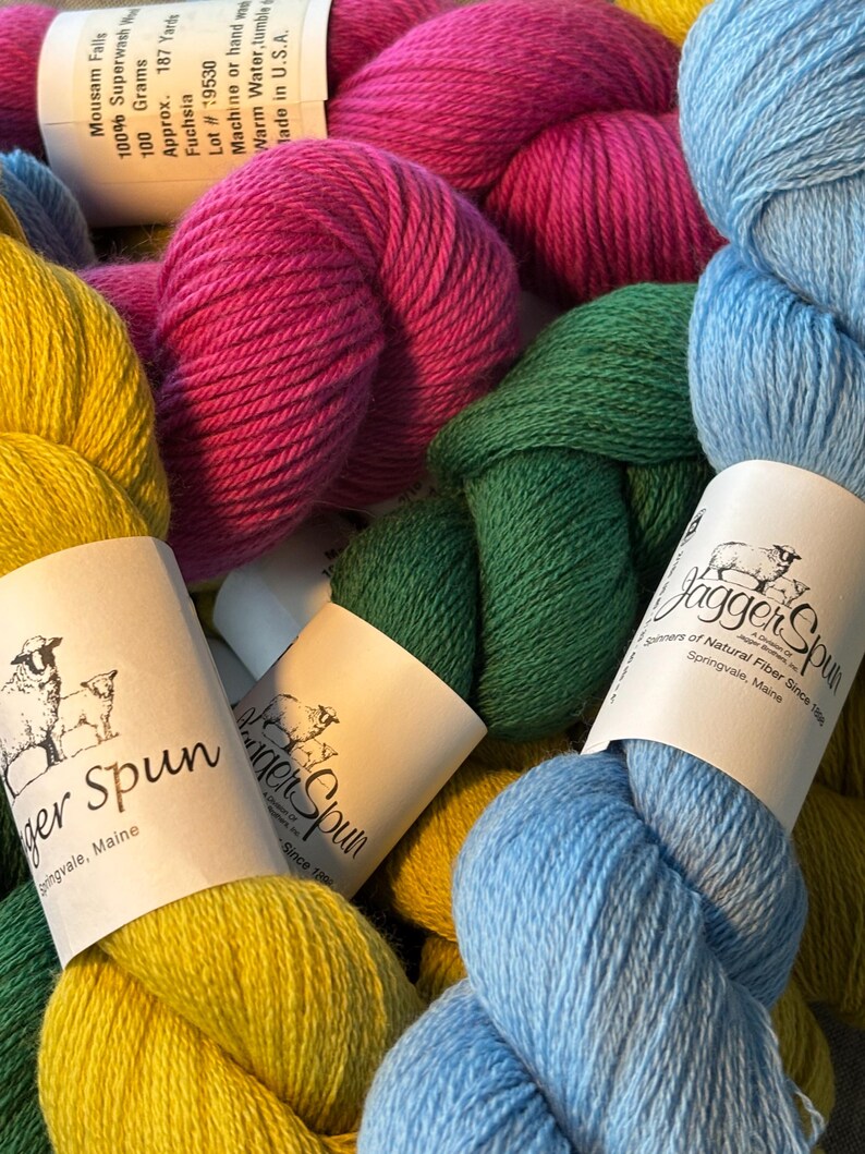 New Old Stock 100% Wool Jagger Spun Made in Maine Yarn, Multiple Colors ...