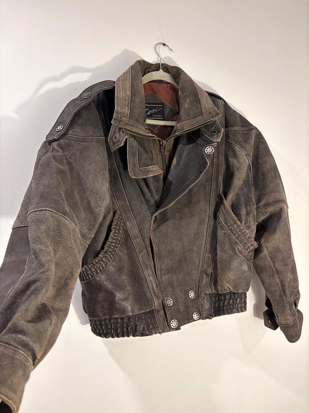 Vintage 1980s Brown Leather Jacket + Pants Suit Lanna Medium main image 1