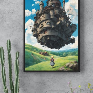 Howl&#39;s Moving Castle Art, Anime Howls Moving Castle Download, Gift For Otaku Digital, Anime Trending Printable, Howl&#39;s Moving Castle Gift