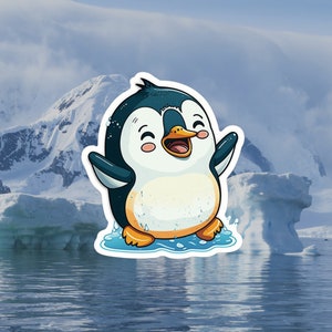 Cute animal penguin sticker cartoon