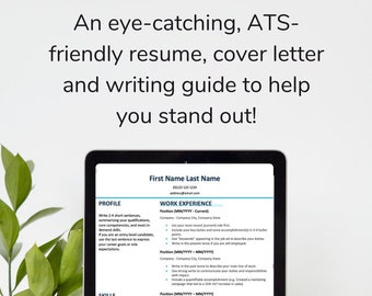 Professional Resume and Cover Letter Template and Writing Guide - ATS Optimized and Customizable - Microsoft Word Documents