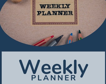 Digital Download Weekly Planner in PDF with Motivating Quotations and Weekly Prioritization Lists