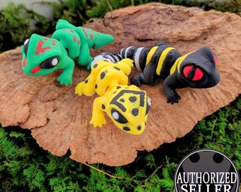 Articulated Gecko Figurine, Leopard, Giant Day, Cave, 3D Printed Toy