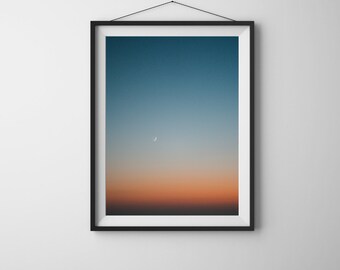 Sunset Moon Santorini - Carteles verticales mate premium