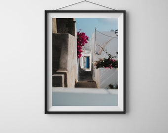 Perdido en Santorini - Cartel mate premium - Arte de la pared de Grecia- Oia - Impresión de Santorini - Decoración mínima de la pared - Decoración de la casa de playa - Recuerdo de Grecia