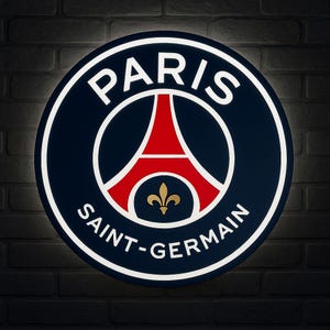 Custom Paris LED Sign – Soccer Fan Wall Art – French Style Eiffel Tower Light – Personalized Football Room Decor