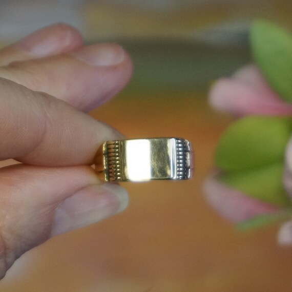 Vintage 9kt Gold Ring, 9ct signet Ring, Vintage E… - image 4