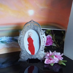 Antique Russian silver photo frame, Antique Russian 84 Silver, Zolotnik, Photo frame, Table decor, Gift for her, anniversary gift, TLJ4